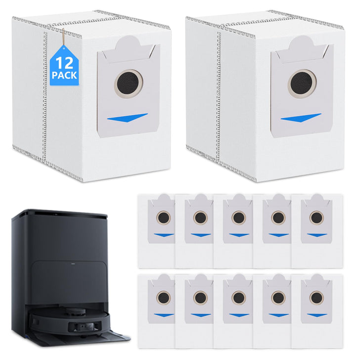 12 Stück Staubbeutel für Ecovacs T30S / T30S PRO / X5 Omni/Deebot X2 Omni /X2 Pro Saugroboter, 3L be
