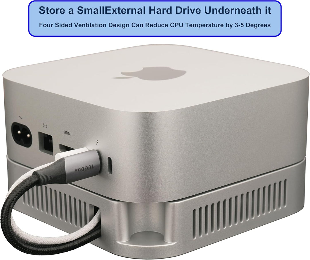 Mac mini M4 Stand, Silber Halterung für Mac mini M4/M4 Pro 2024-2026 Belüftung Wärmeableitung Kühlun