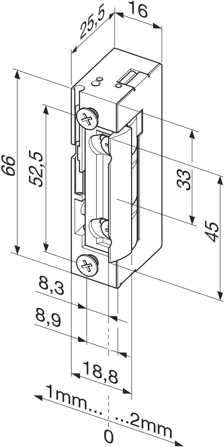 EFF-EFF 148E-D11 Effeff Elektrischer Türöffner 6-12 V FaFix mit Moment, Richtung universal, 148E, Si