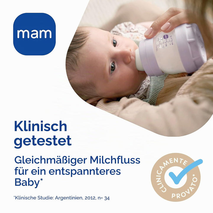MAM Easy Start Babyflasche 320 ml (2er-Set), Set mit 2 Anti-Kolik-Flaschen zum Stillen, reduziert Lu