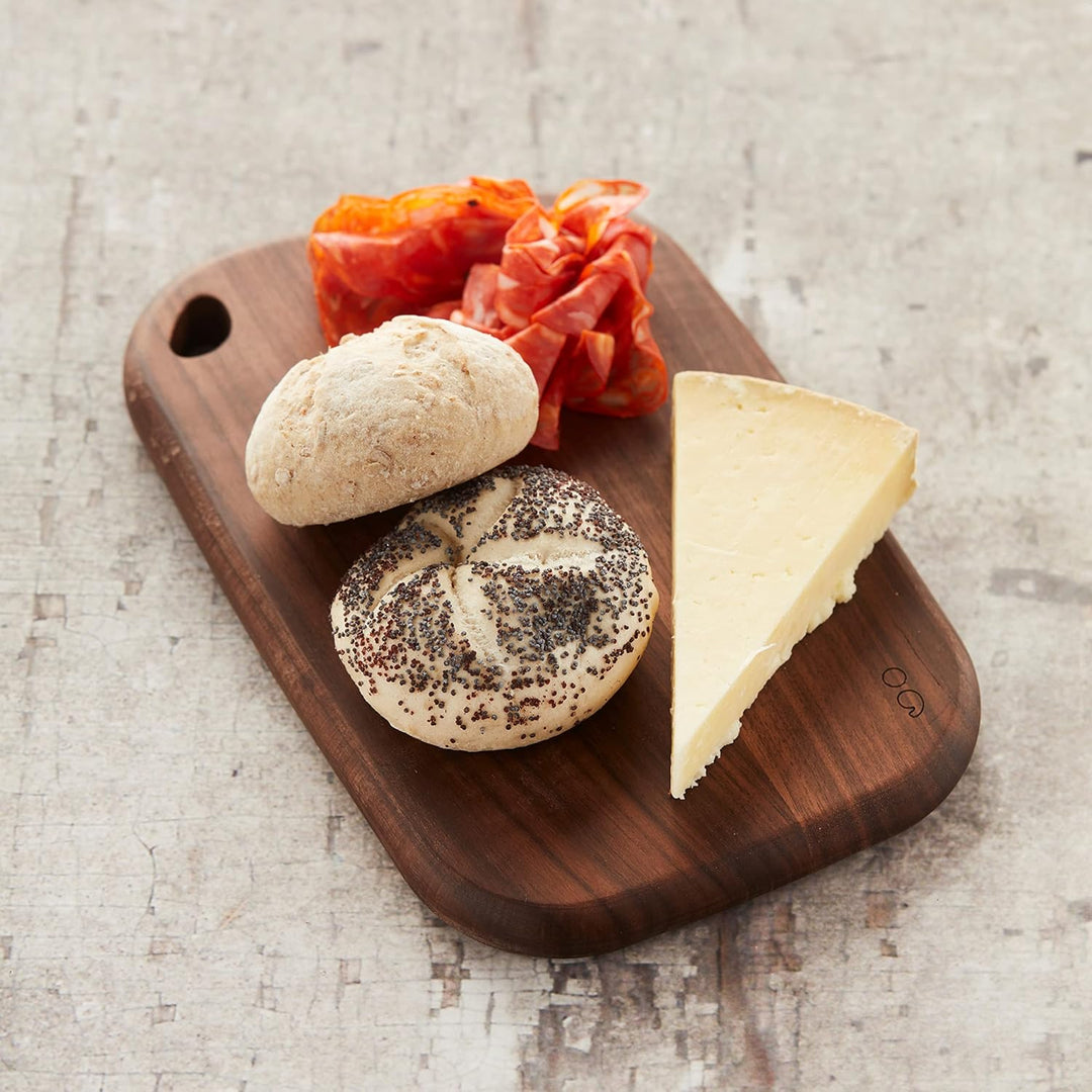 Point-Virgule Servierbrett aus Walnussholz, perfekt zum Servieren von Vorspeisen und Käse, 22,5x15cm