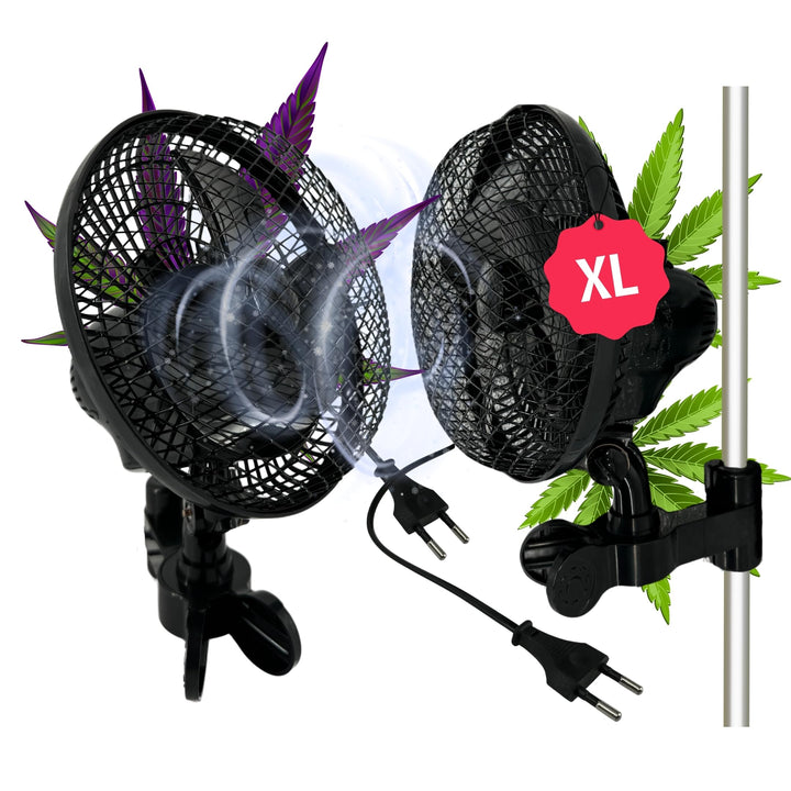 TronicXL 2 Stück Oszillierender Grow Clip Ventilator oszilierend I Extra gross I kompatibel mit Grow