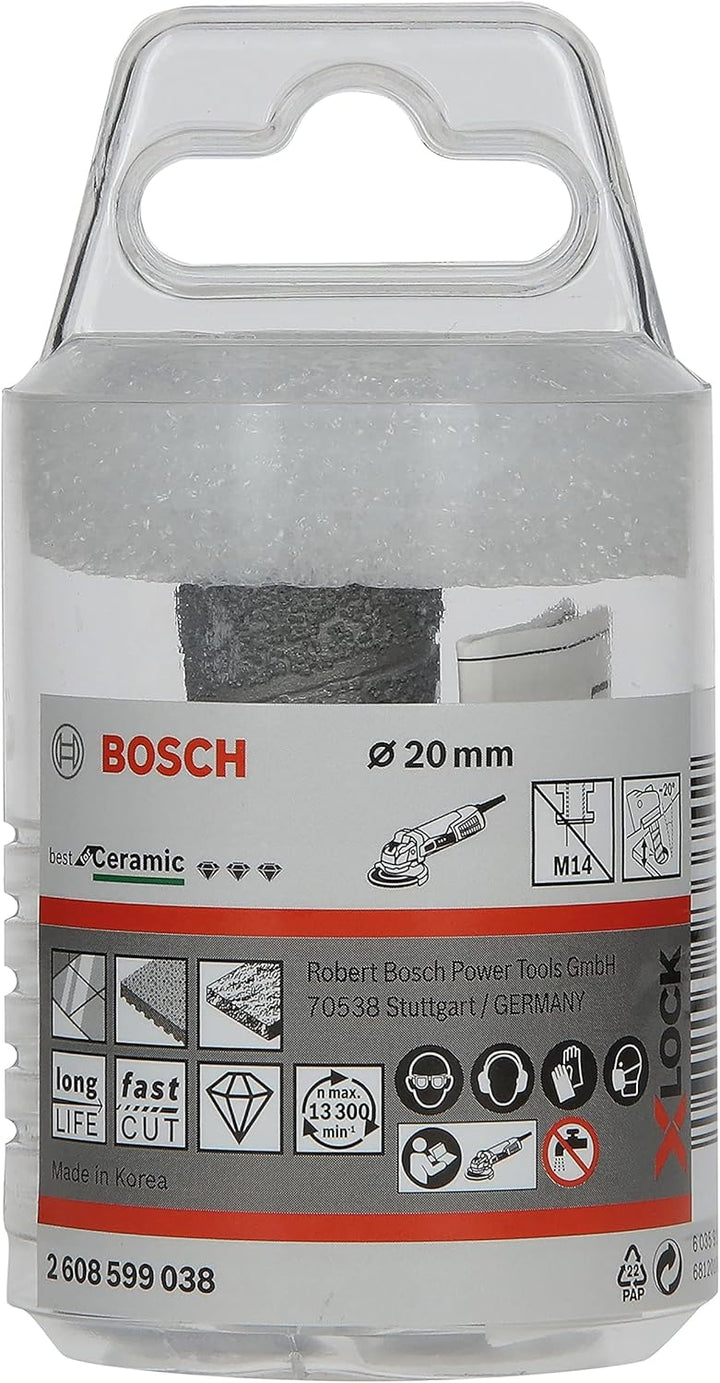 Bosch Accessories Diamanttrockenbohrer Best (für Keramik, X-LOCK, Dry Speed, Ø 20 mm, Arbeitslänge 3