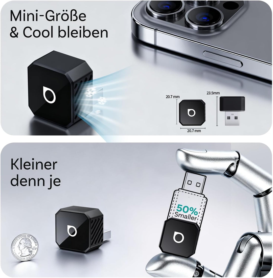 OTTOCAST Mini Pot 2025 Upgraded, 2-in-1 CarPlay & Android Auto Wireless Adapter für iOS 10+/Android