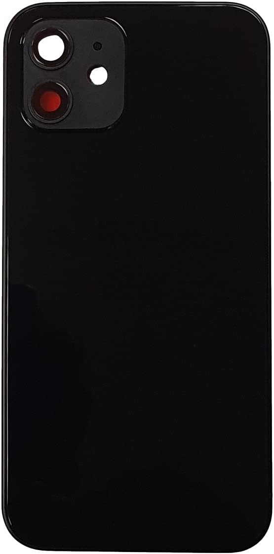 Smartex® Backcover aus Glas + Rahmen kompatibel mit iPhone 12 | Rückseite Cover + Frame (Schwarz) 12