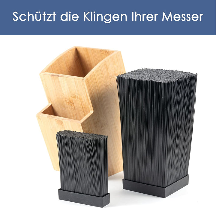 Hanseküche Messerblock - Messerhalter ohne Messer aus Holz Messerbrett beidseitig (Quadratisch Schrä