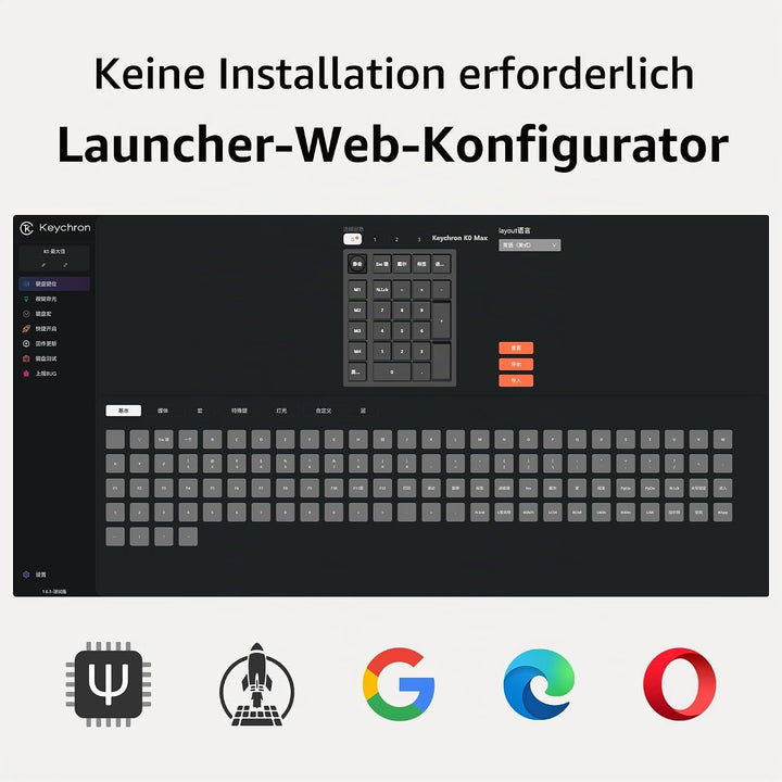 Keychron K0 Max Kabelloser Nummernblock, Low-Profile, programmierbar mit QMK/Launcher, 2,4 GHz &amp; Blu