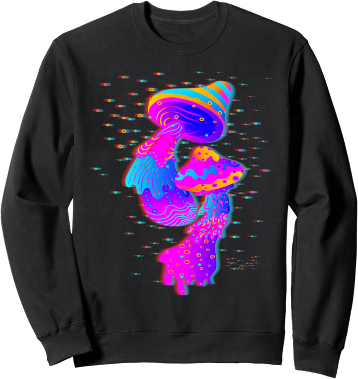 Trippy Glitch Psychedelische Pilze Sweatshirt