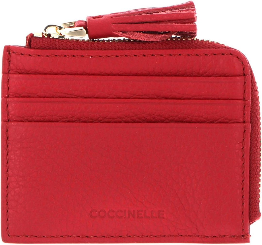 COCCINELLE Tassel Credit Card Holder Ruby