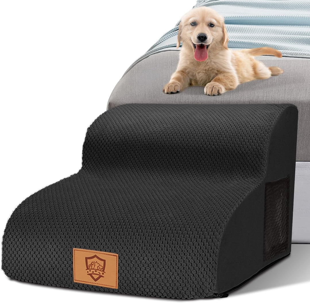 Myiosus Hundetreppe für Kleine Hunde, 2 Stufen Haustiertreppe 40cm Hoch Treppe Hund aus Schwamm, rut