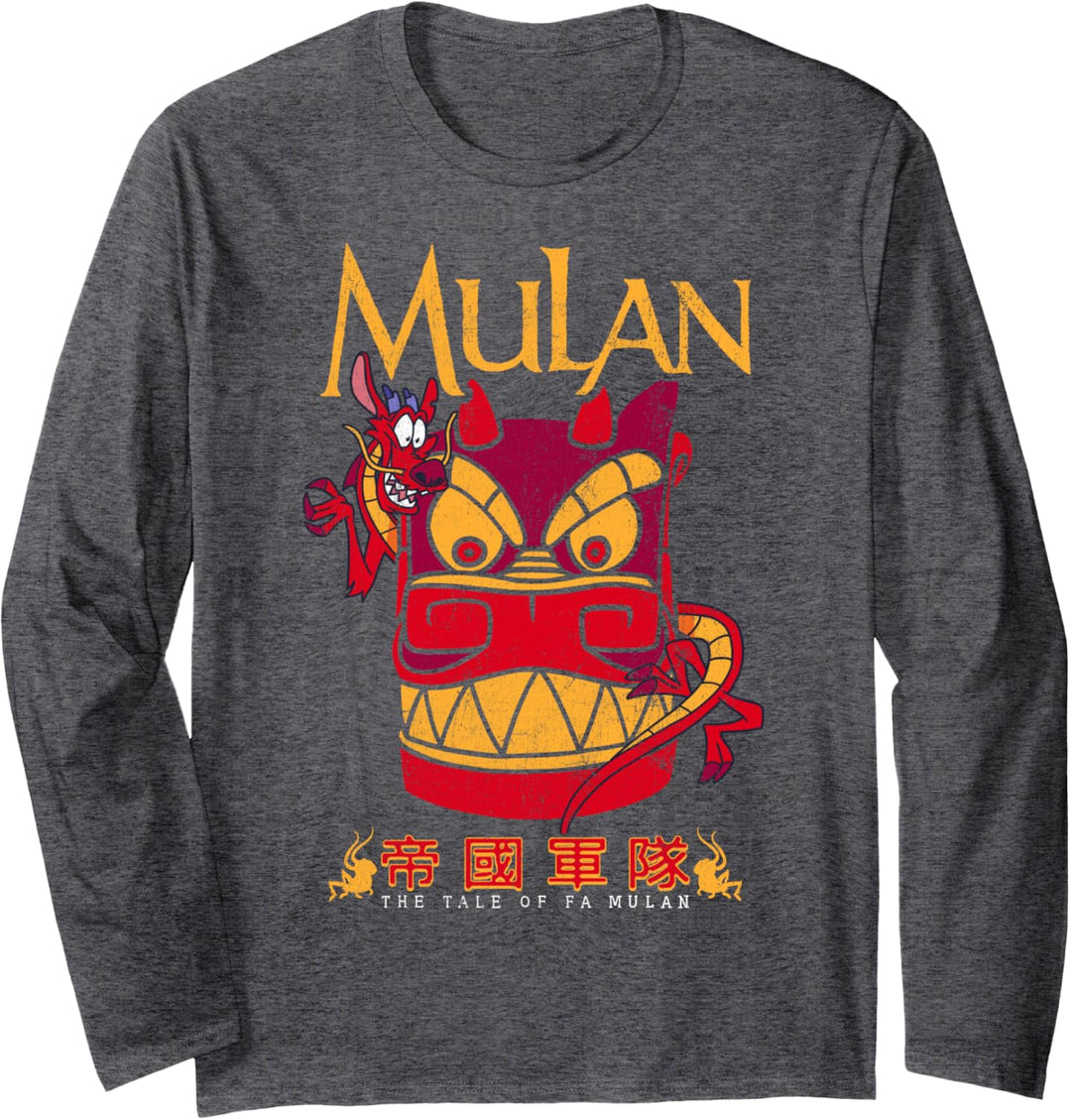 Disney Mulan Mushu Dragon Stone Head Langarmshirt