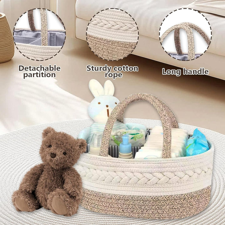 Zyluniy Baby Windel Caddy Organizer, Wickel Organizer, Windel Caddy mit Fächern & Griffen, Multifunk