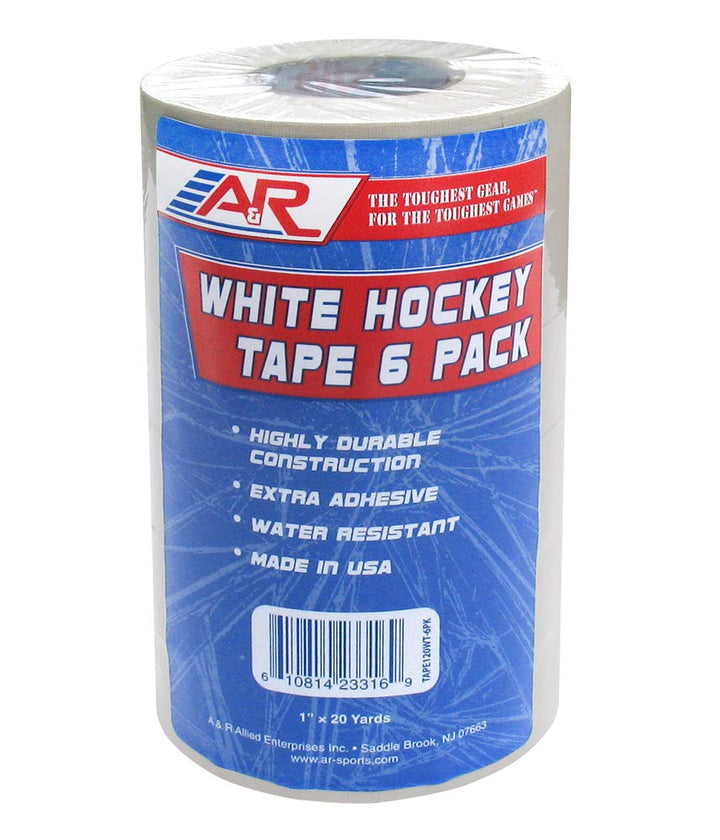 A&R Sports Hockey-Tape, schwarz, Gr 6er-Pack weiss, 6er-Pack weiss
