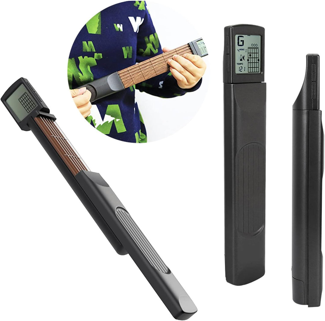 Gitarren-Akkord-Trainer, Taschen-Gitarren-Akkord-Übungswerkzeug, tragbarer Gitarrenhals, drehbarer A