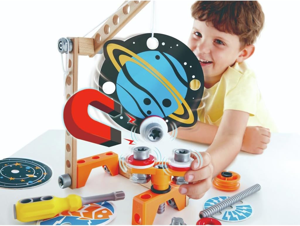 Hape Junior Inventor Magnetwissenschaftliches Labor Experimentierset, Mint-Spielzeug, ab 4 Jahre