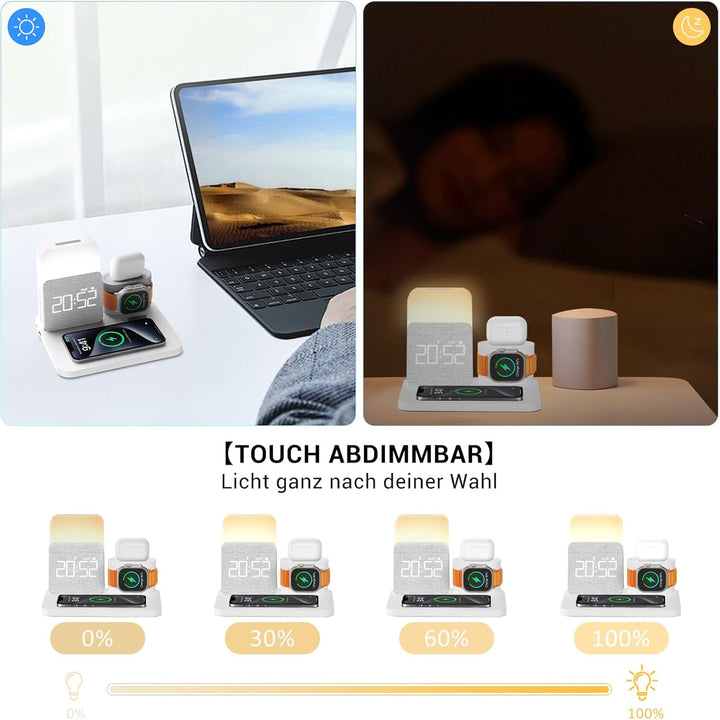 COLSUR 5 in 1 Ladestation für Apple Watch iPhone Airpods,15W Schnell Wireless Charger für iPhone 17/