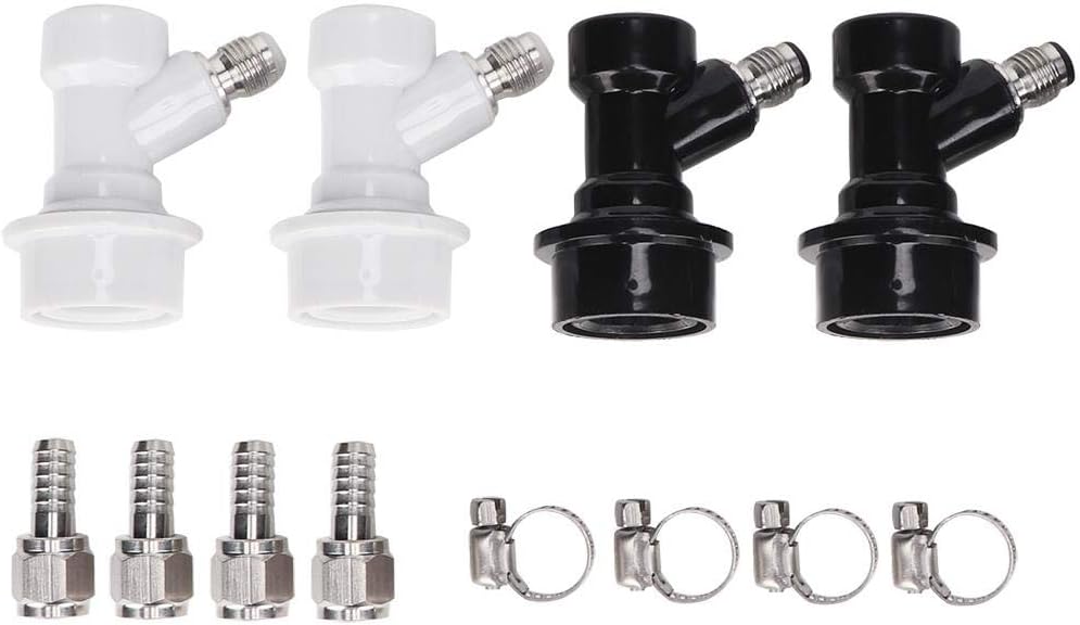 4 STÜCKE Gewinde Ball Lock Fass Armaturen Mit Schlauchschellen Kunststoffverbinder Mit Adapterklemme