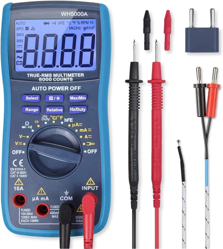 MMOBIEL Digitalmultimeter CAT III 1000V CAT IV 600V - 6000 Zähler - Spannungsprüfer Test AC/DC, Stro