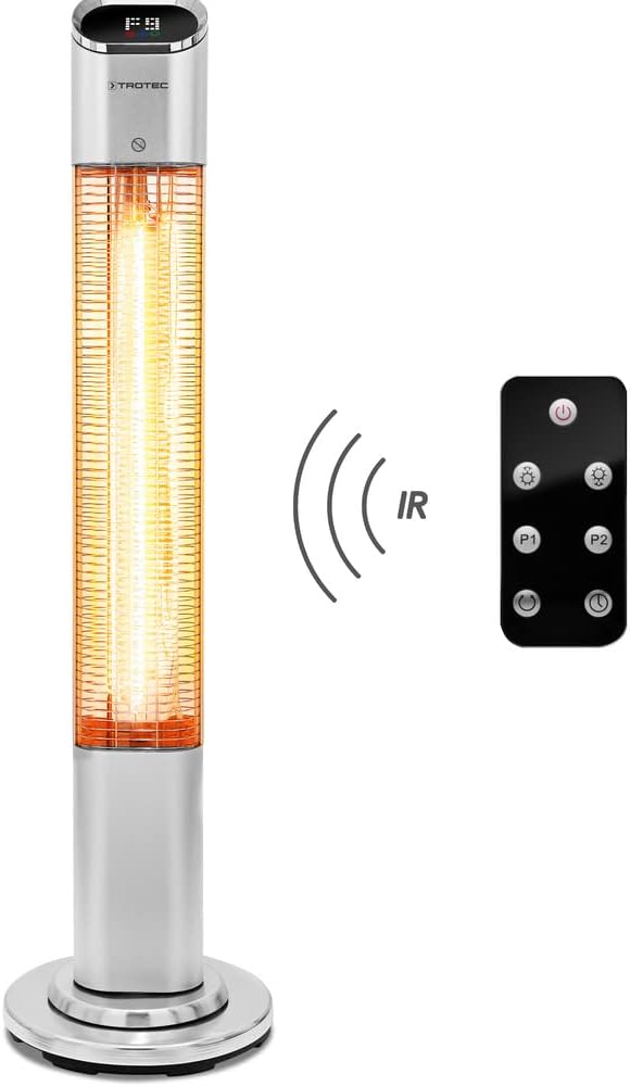 TROTEC Infrarotheizung Standgerät IRS 2050 E – Heizleistung 200 W / 2000 W – Heizstrahler, IP25, ink