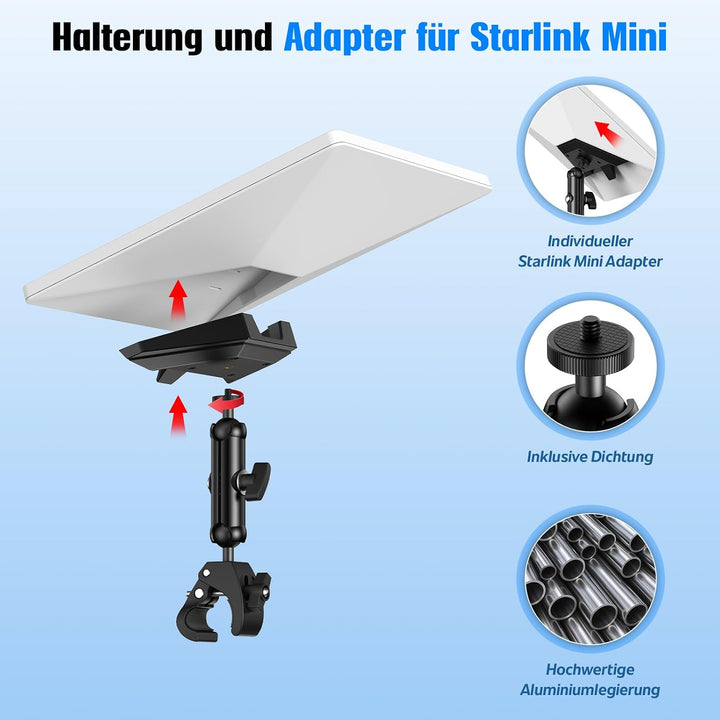 IMAYCC 360° Starlink Mini Halterung mit Adapter Mittlere Grösse, Mittlere Grösse