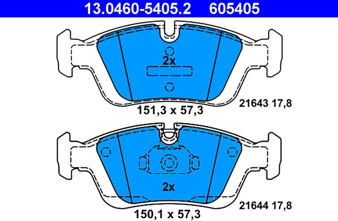 ATE Original Bremsbeläge - Belagsatz - für Scheibenbremse - 13.0460-5405.2 - ECE-R90 Strassenzulassu