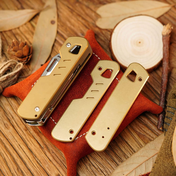 HorixGear 1 Paar Handle Patch Custom Messing Skalen für T4 Multitool (Messing) Brass, Brass