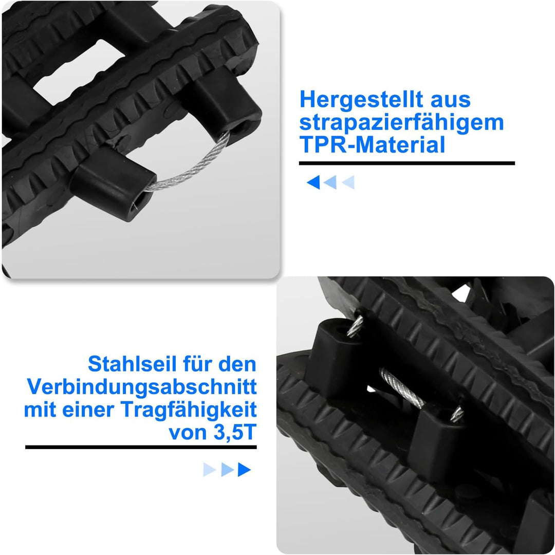 Anfahrhilfe Auto 2er-Set, Traktionshilfe Sandbleche Offroad 100x21cm 100 x 21 x 2.5 CM, 100 x 21 x 2