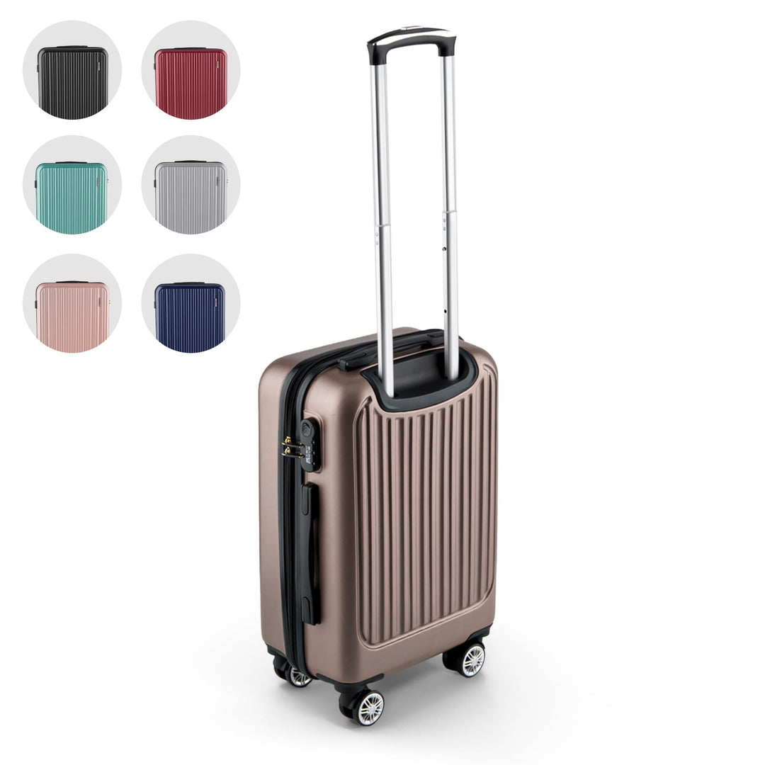 Easy Move ABS Hartschalenkoffer [ERGONOMISCH & SICHER] - Grosser Trolley Koffer mit 360° Rädern, Zah