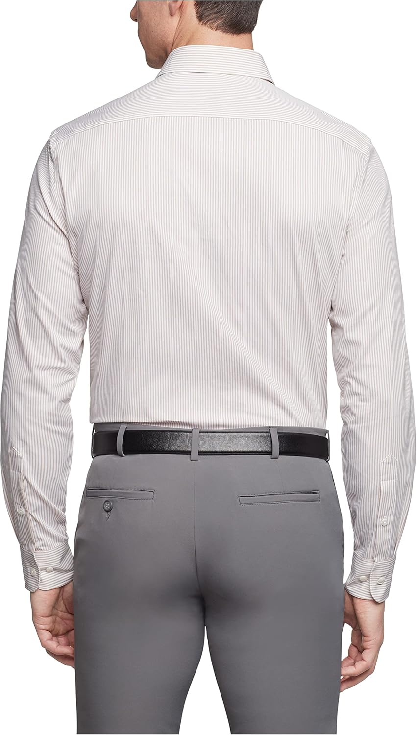 Van Heusen Herren Pinpoint Regular Fit Stripe Button Down Collar Dress Shirt Klassisches Hemd L Birk