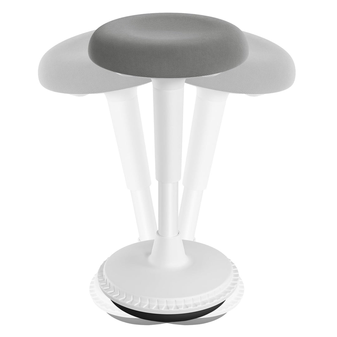 WOLTU Ergonomischer Stehhocker, 360° neigbarer Bürohocker, Grau+weiss | Grosser Sockel, Anti-Rutsch