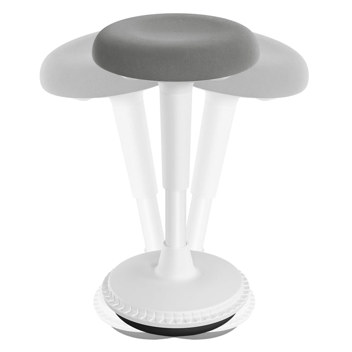 WOLTU Ergonomischer Stehhocker, 360° neigbarer Bürohocker, Grau+weiss | Grosser Sockel, Anti-Rutsch