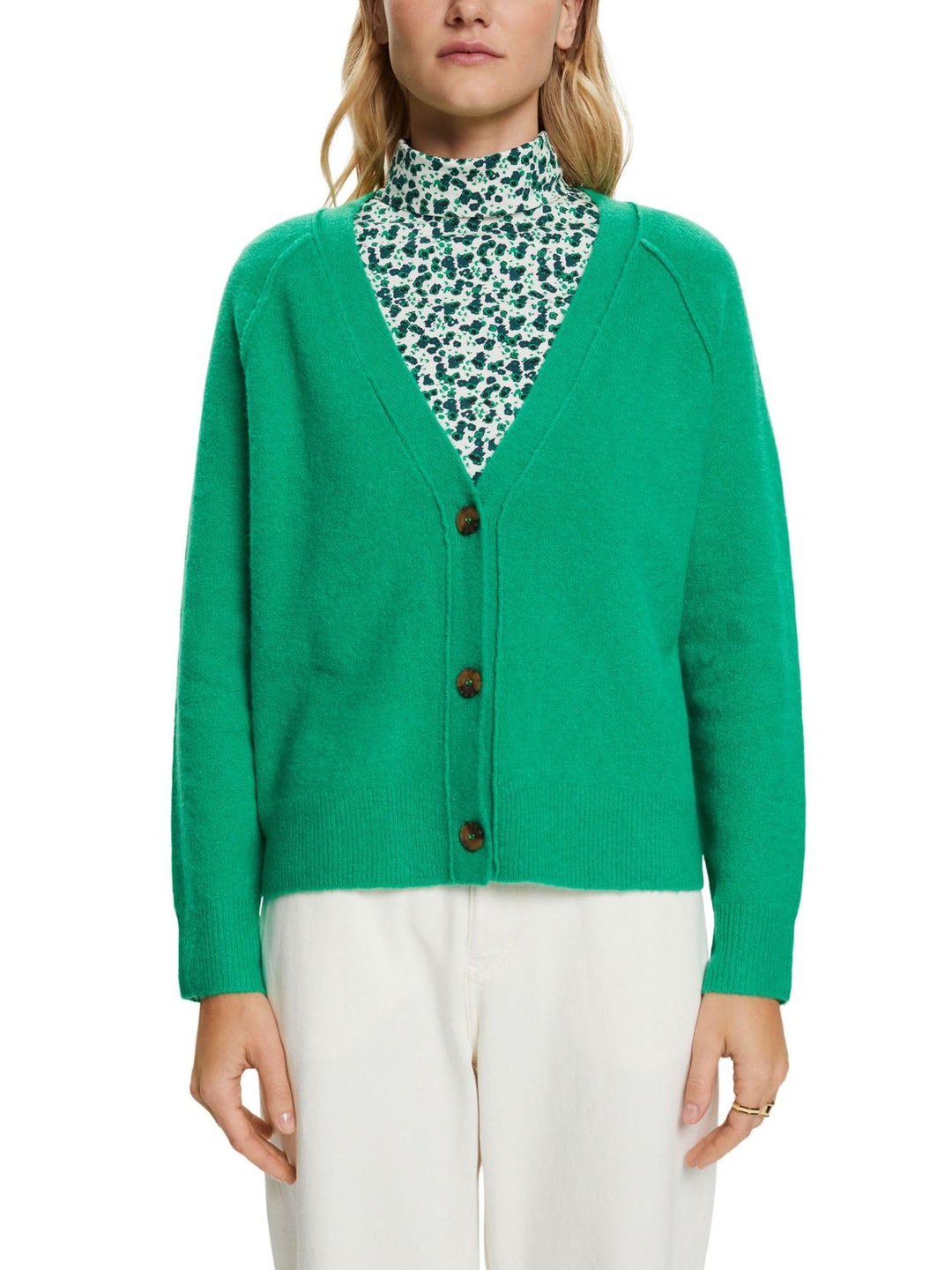 ESPRIT Damen Strickjacke, S 314/Green 5