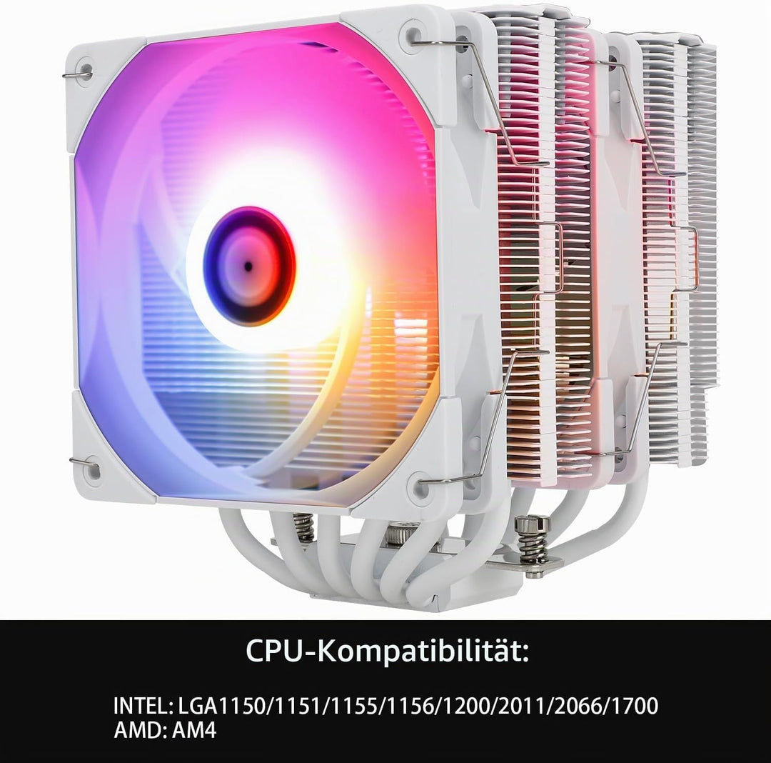 Thermalright Peerless Assassin 120 White ARGB CPU-Luftkühler, 6 Heatpipes, zwei 120-mm-TL-C12W-S-PWM