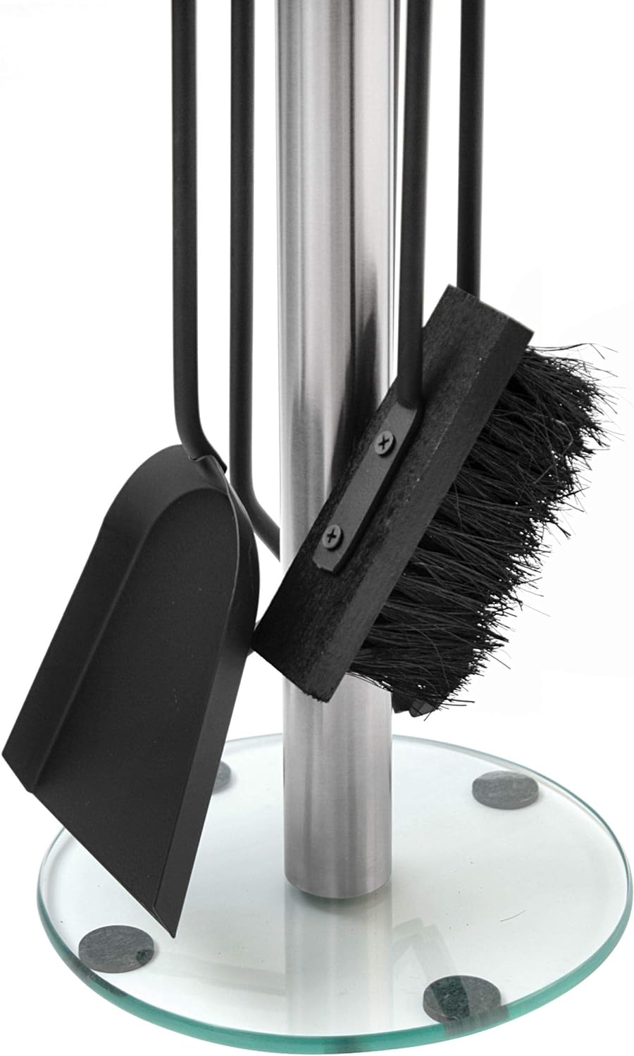 raik R1008 Kaminbesteck Cajus, 4-teilig, Edelstahl mit Glassockel, 66 cm