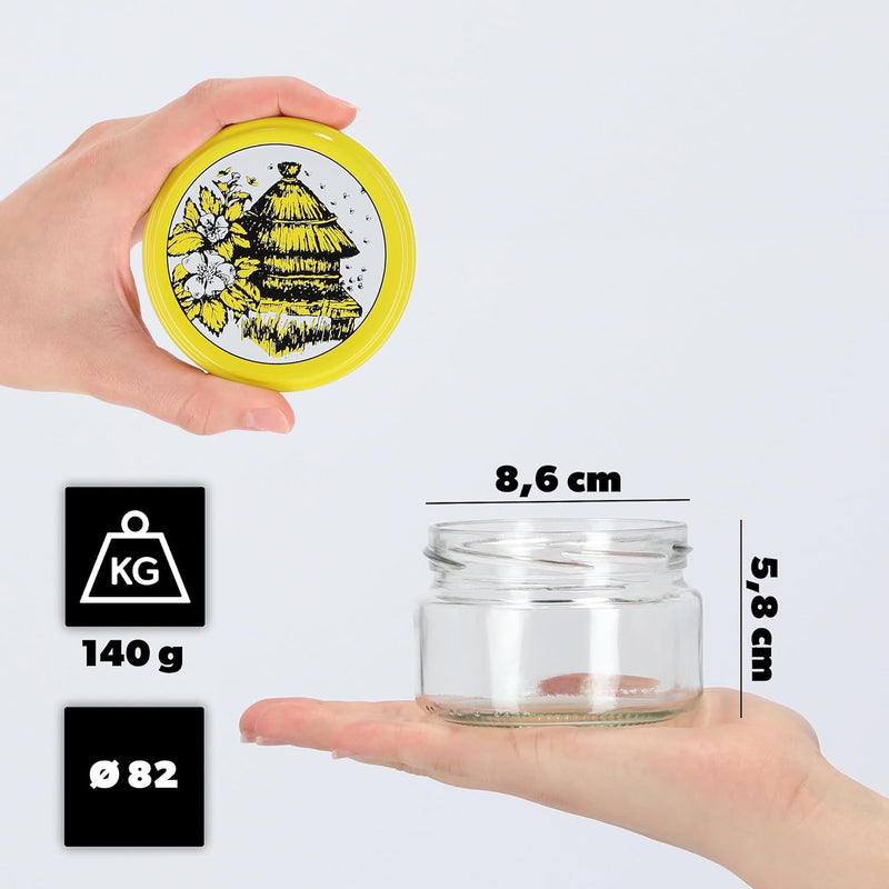 KADAX kleine Einmachgläser 250 ml, Marmeladengläser mit Deckel, Luftdichte Gläschen zum Verschenken,