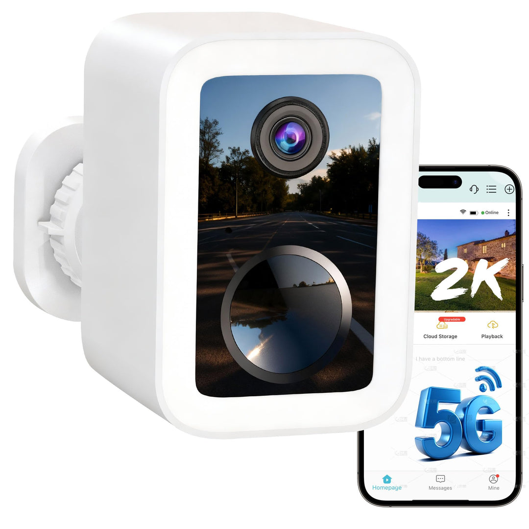 2K Überwachungskamera Aussen WLAN mit Akku, 2.4/5GHz Dual-Band Kamera Überwachung Aussen, Flutlicht