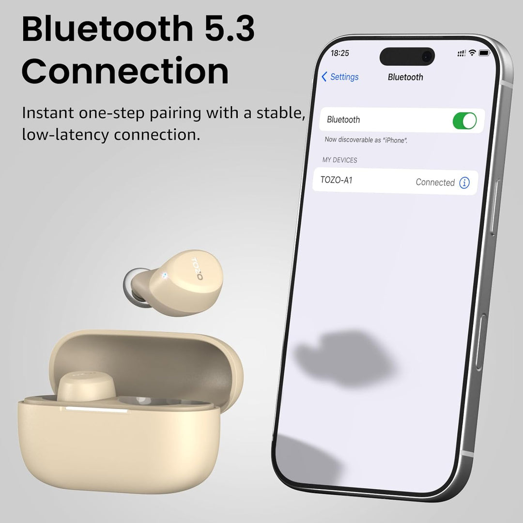 TOZO A1 Bluetooth Kopfhörer, Kopfhörer Kabellos Bluetooth 5.3 In Ear Kopfhörer mit APP Steuerung, 32