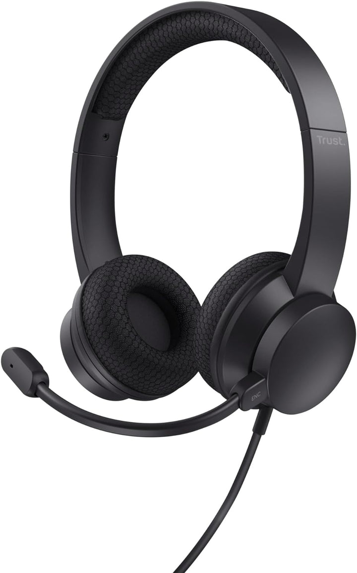 Trust Ayda USB Headset mit Mikrofon On-Ear, Noise Cancelling ENC Mikrofon, Leichtes Design, 65% Recy