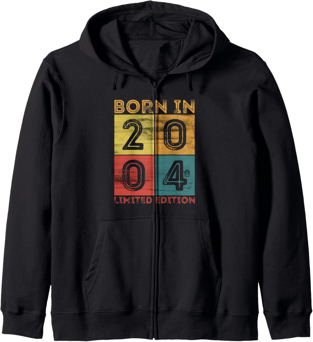 18. Geburtstag, geboren 2004, limitierte Auflage, Vintage Retro Kapuzenjacke