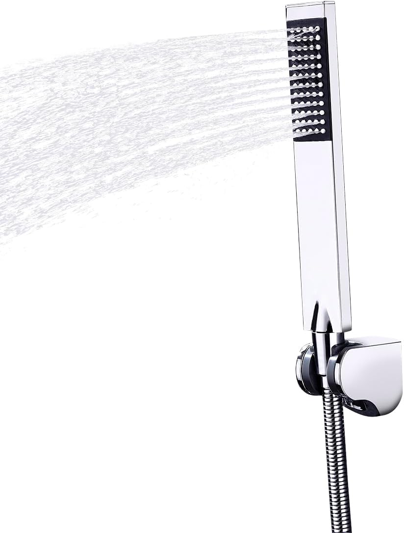 KES Handbrause Duschkopf mit Schlauch und Duschkopfhalterung Duschbrause Brausekopf Dusche Duschsyst