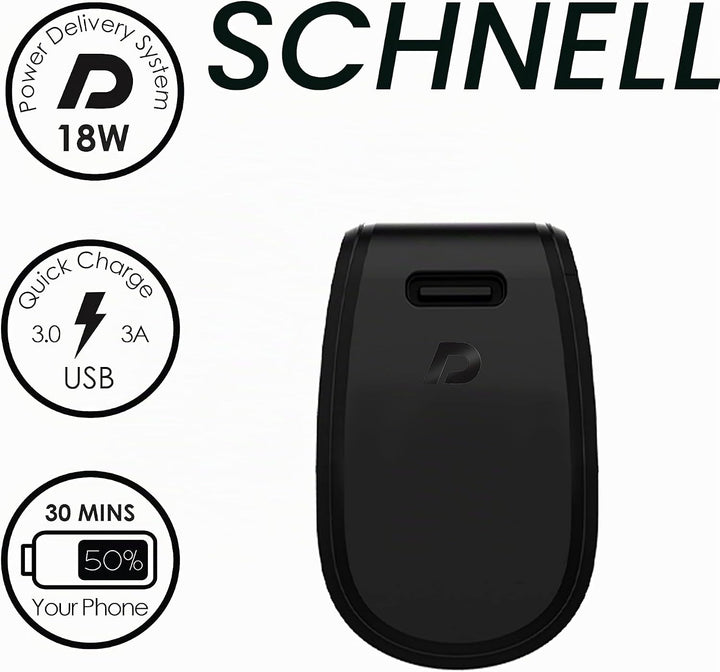Boompods Powerboom Power Bank Schnellladefunktion 5000mAh - Universal USB/USB-C Powerbank klein, Han