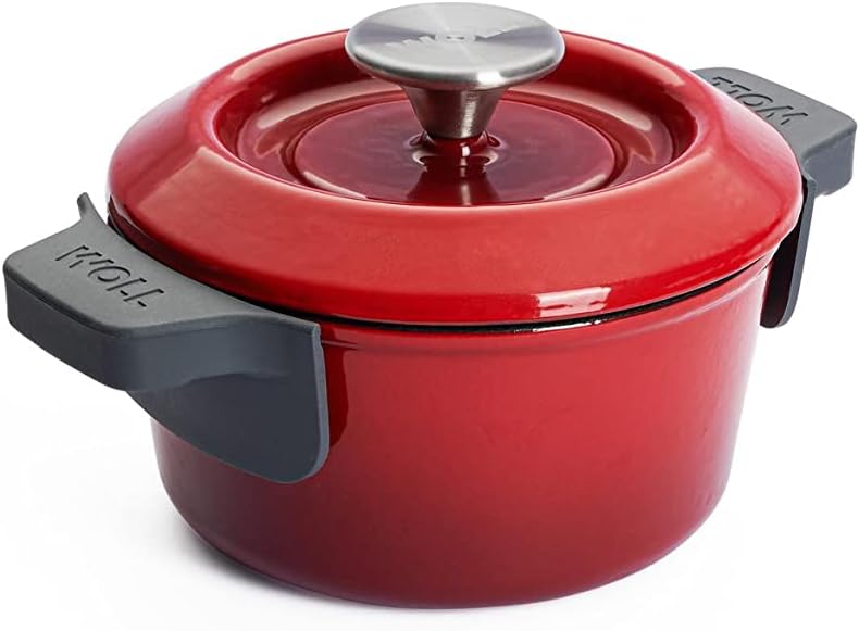 Woll Iron Gusstopf mit Deckel und Silikongriffen - Induktiv -, Ø 16 cm, 8 cm hoch, 1,3l - Geeignet f