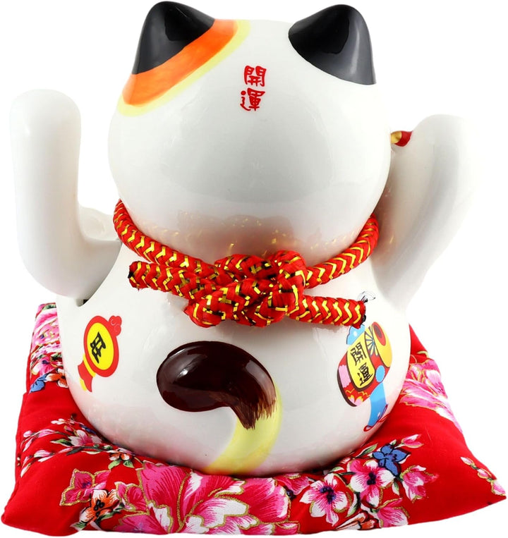 Freak Scene Superfreak Glückskatze - Maneki-Neko - Winkekatze aus Porzellan 15,5 cm weiss - Maneki N