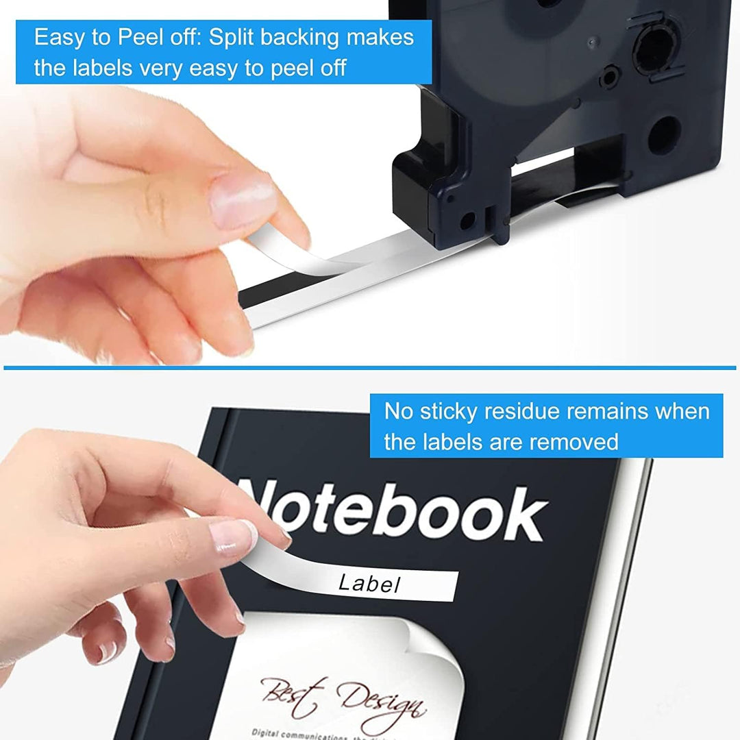 Pristar 12mm Kompatibel Schriftband für D1 45013 S0720530 1/2 Schwarz auf Weiss für LabelManager 160