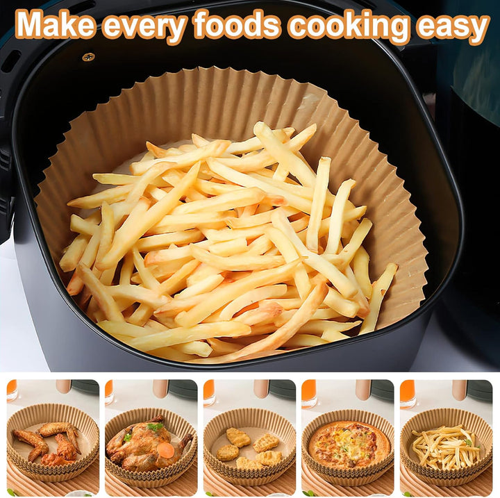 AiQInu Backpapier für Heissluftfritteuse, Airfryer Backpapier Rund 16cm 200 Stück BPA-frei Wasserdic