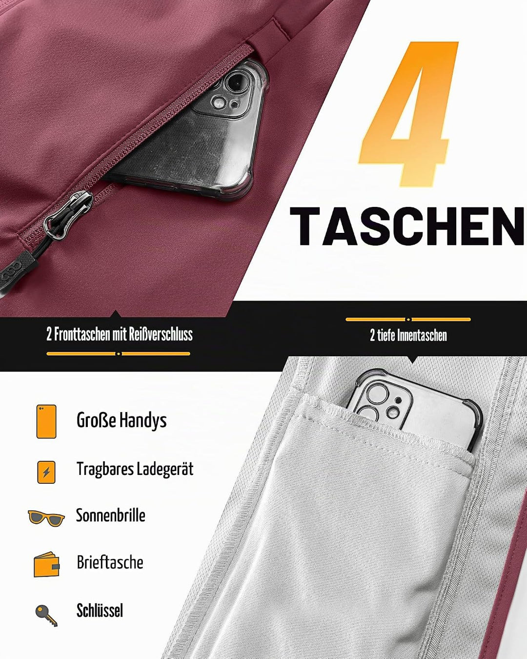 33,000ft Damen Softshelljacke Wasserdichte Winddichte Funktionsjacke Atmungsaktive Übergangsjacke Le