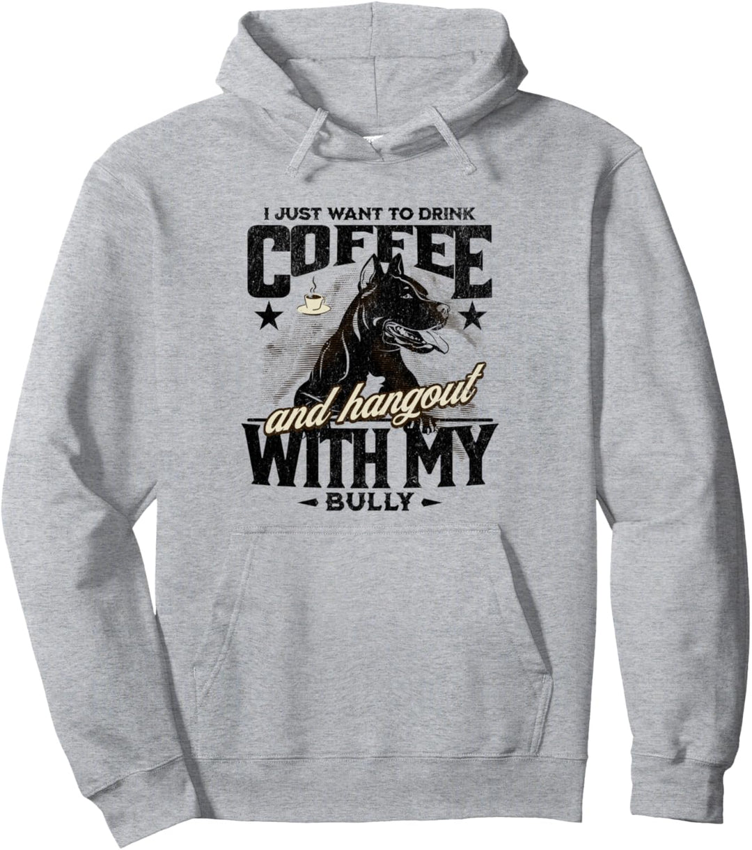 American Bully Mom Dad Coffee Bulldog Mama Dog funny Pullover Hoodie