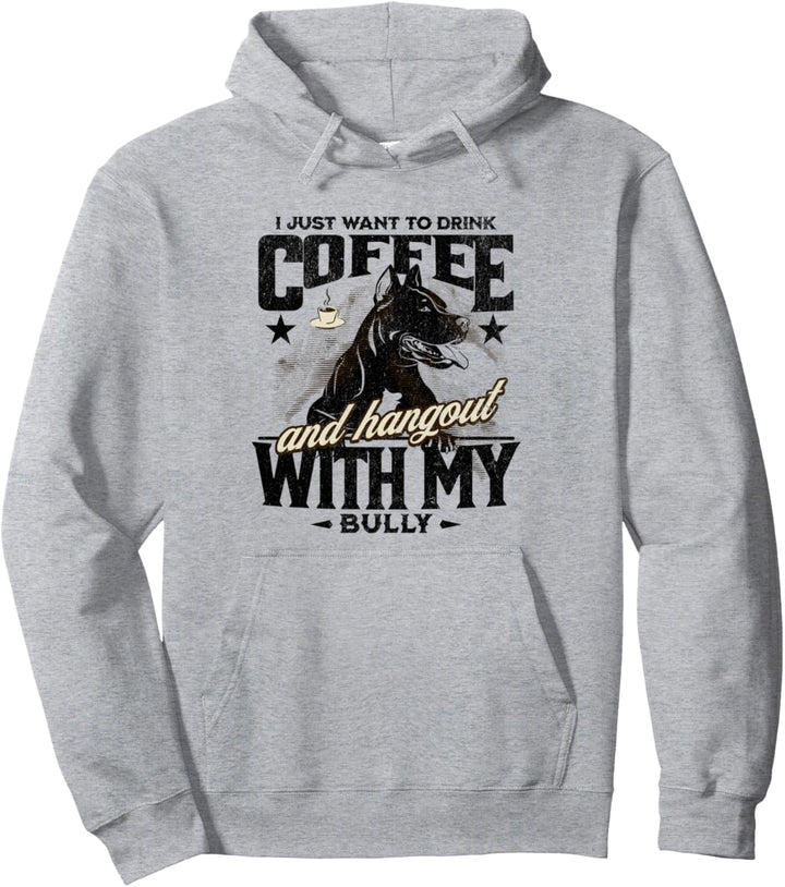 American Bully Mom Dad Coffee Bulldog Mama Dog funny Pullover Hoodie