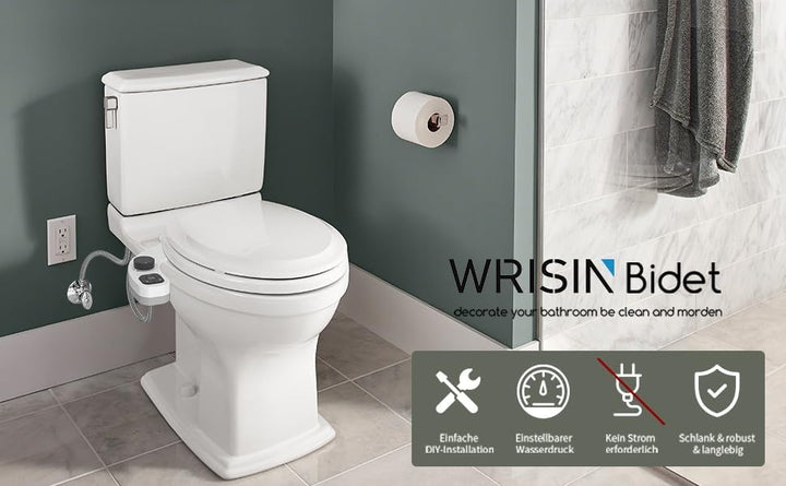 Bidet Toilette WC Bidet Japanisch Sprüher Bidet-Kit WC-Sitz mit Doppel-Sprühlippe, automatisch reini