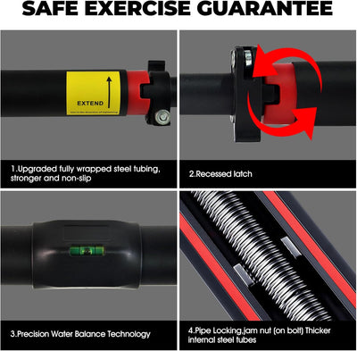Sonpen Klimmzugstange Türrahmen Wand,Pull Up Bar Door Tragkraft bis 200 Kg,Reckstange Indoor Klimmzu